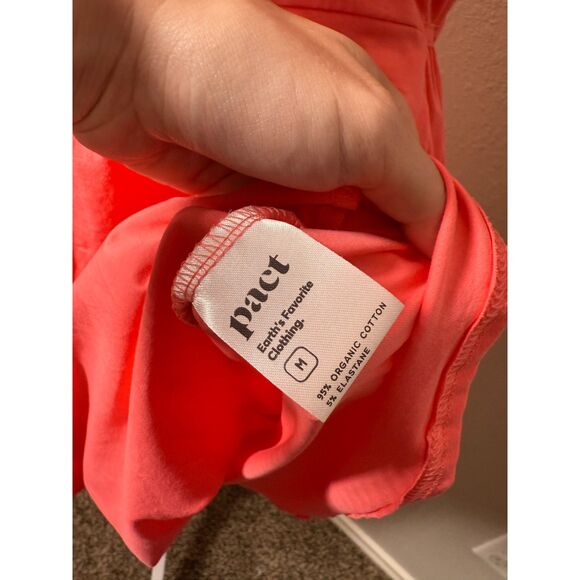 NWT Pact Womens Pink Open Back Mini Dress Sz M Criss Cross Flare Organic - Picture 7 of 9